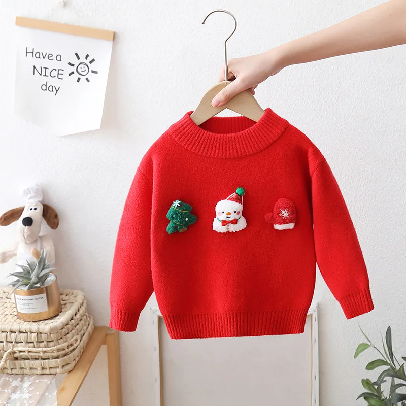 Maglioni lavorati a maglia per ragazze Inverno Bambini Jersey di lana Top Capispalla per neonata Abbigliamento in velluto spesso Maglione pullover per bambini 6Y