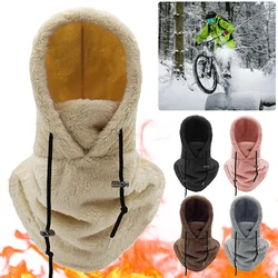 Thermal Sherpa Fleece Hood Ski Mask High Polar Fleece Balaclava Winter Windproof Outdoor Cycling Cap Plush Warm Hood Hats Scarf