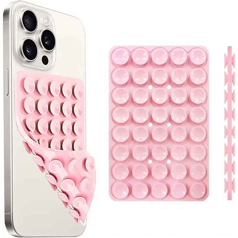 Silicone suction cup phone stand with strong double-sided no-hand grip, video fixing pad, silicone rubber suction，silicone case