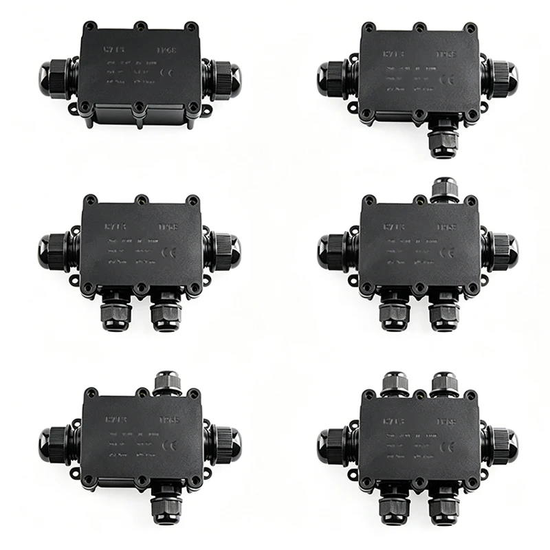 IP68 Waterproof Junction Box Electrical 2/3/4/5/6 Way Enclosure Block Cable Connecting Line Protection for Wiring Accessories