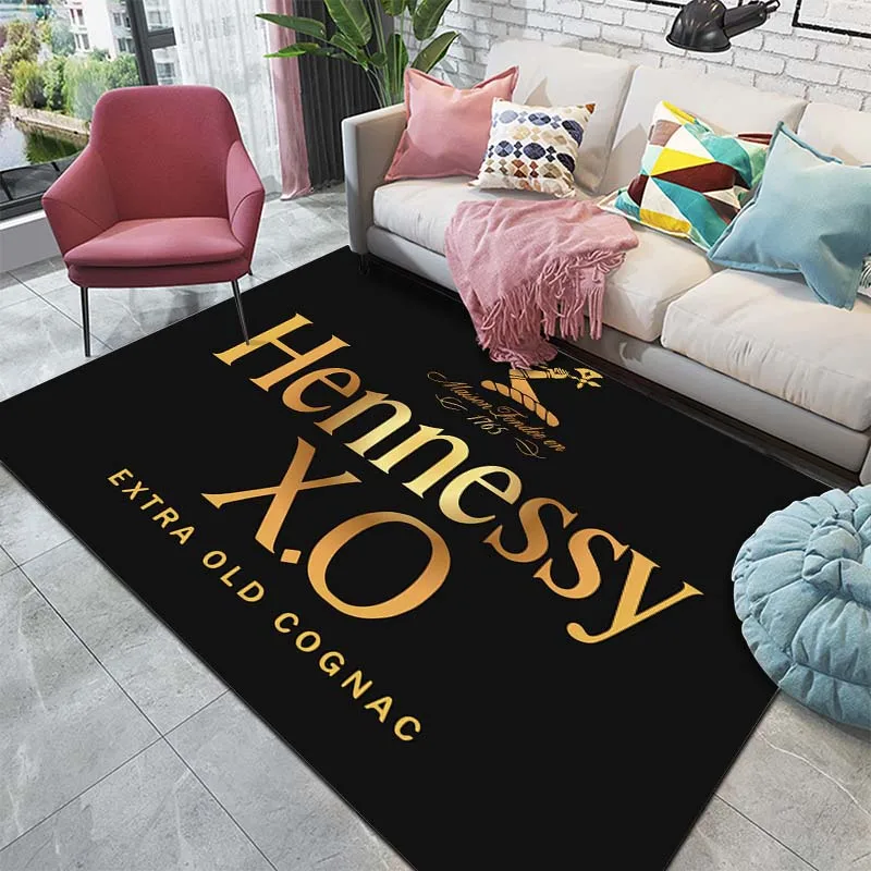 15 Sizes H-Hennessy Pattern Rug Carpet for Living Room Bathroom Mat Carpet for Bedroom Cloakroom Bar Club Rugs Living Room Decor