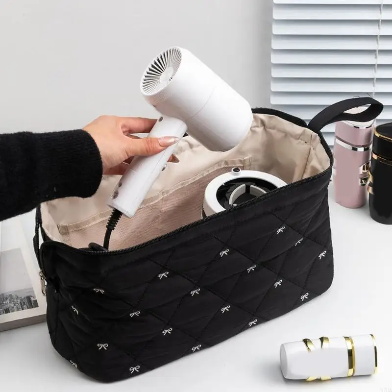 

Large Capacity Travel Toiletry Bag for Hair Dryer Curling Iron and Cosmetics with Multiple Compartments Foldable 87HA