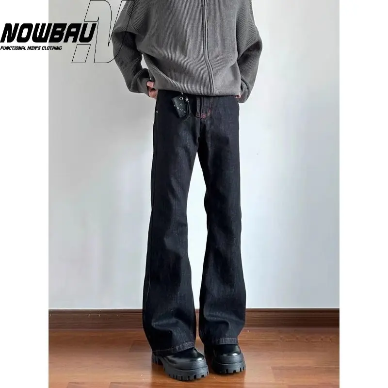 

Old Money Wind Red Edge Bright Line Original Cow Micro Pull Jeans Men's Autumn High Sense Straight Slim Cleanfit Pants