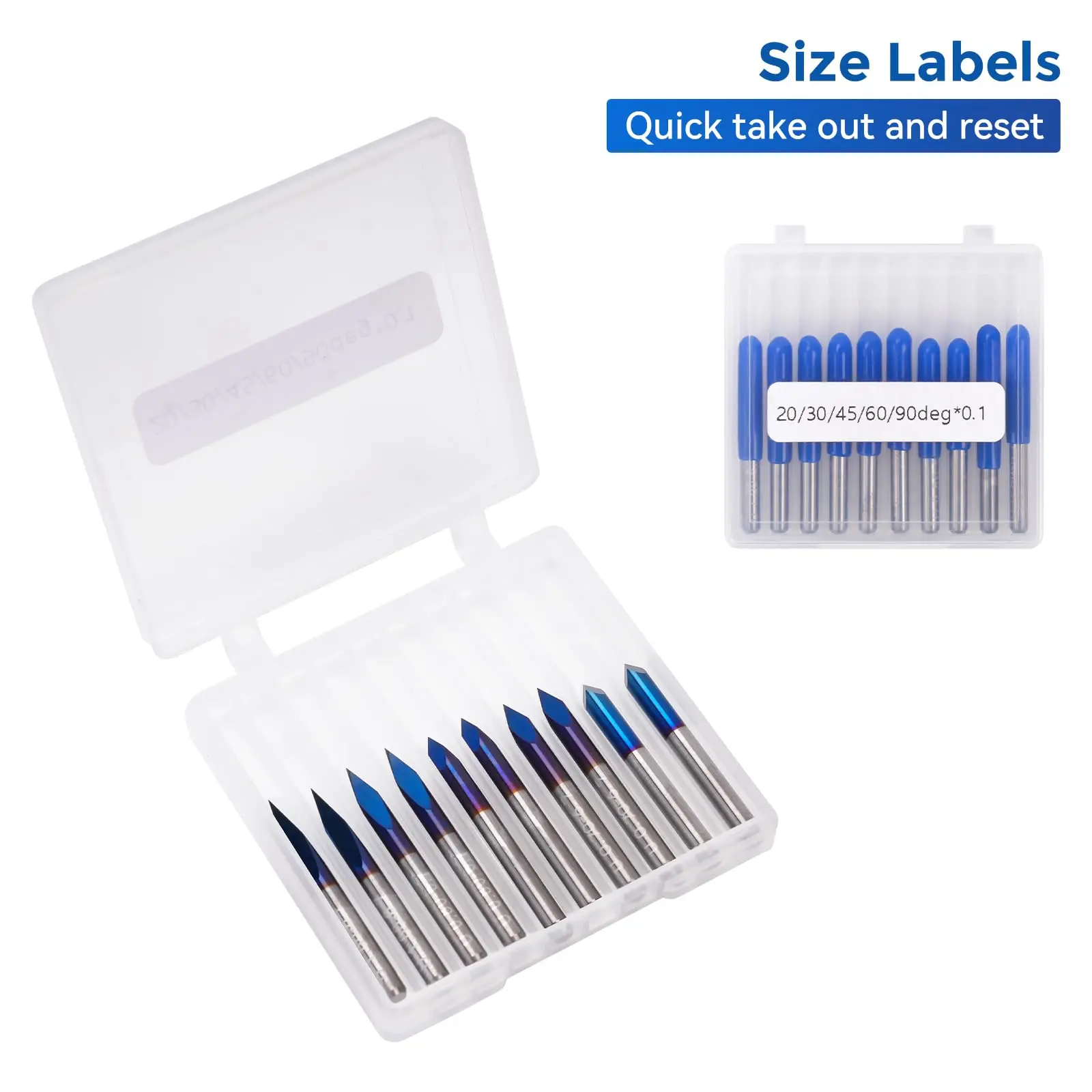 Triangular CNC Router Bits Set, 1/8\