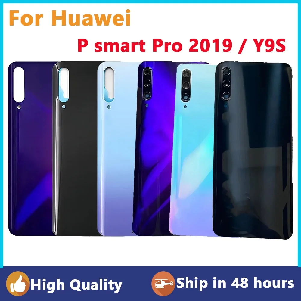 Voor Huawei Y9S Batterij Cover Terug Glazen Paneel Achter Behuizing Deur Case Vervanging Voor Huawei P Smart Pro 2019 STK-L21 LX3 L22