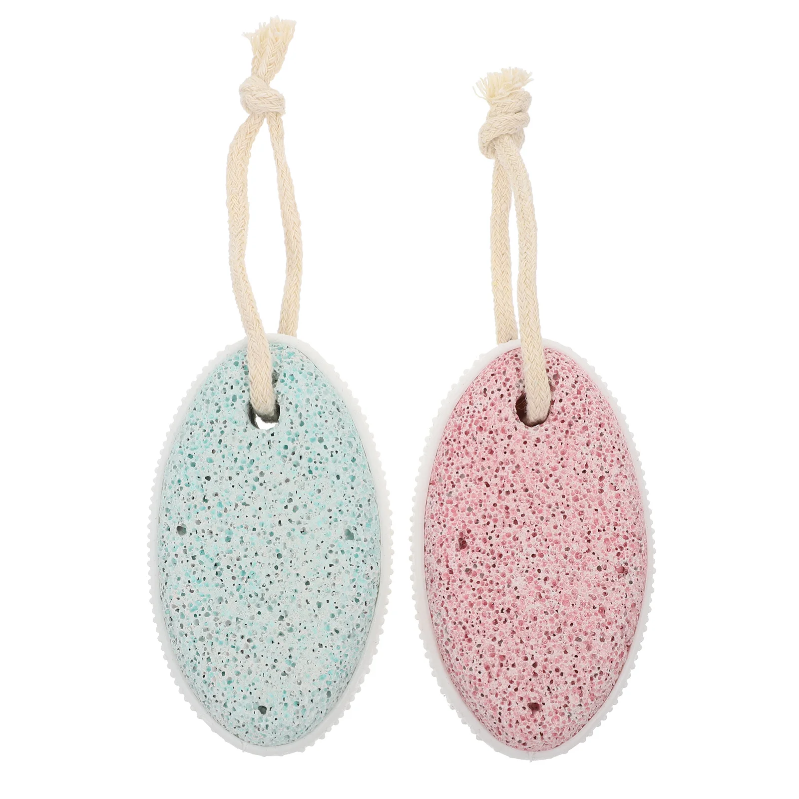 2 Pcs Volcanic Stone Rubbing Pedicure File Handheld Foot Exfoliating Callus Remover Pumice Rasp Green