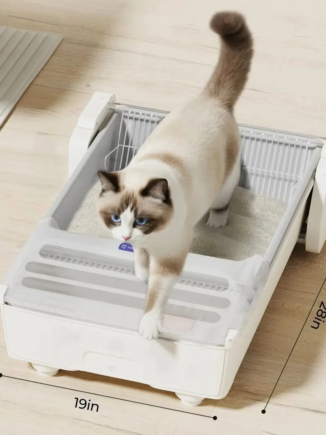 UBPET C31 Katzenklo Selbstreinigend,Offene Selbstreinigende Katzentoilette mit APP-Steuerung,Desodorierer,Doppeltes Rechenzahndesign,Große Fassungsvermögen,Automatisches Katzenklo für Mehrere Katzen