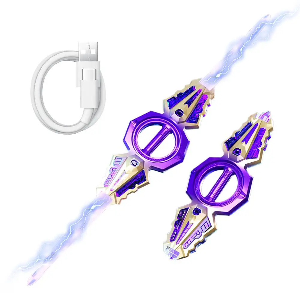 تضيء السيف ذو الحواف المزدوجة الدورية القابلة للسحب لعبة السيف الرائعة للغاية شحن USB هدية عيد ميلاد