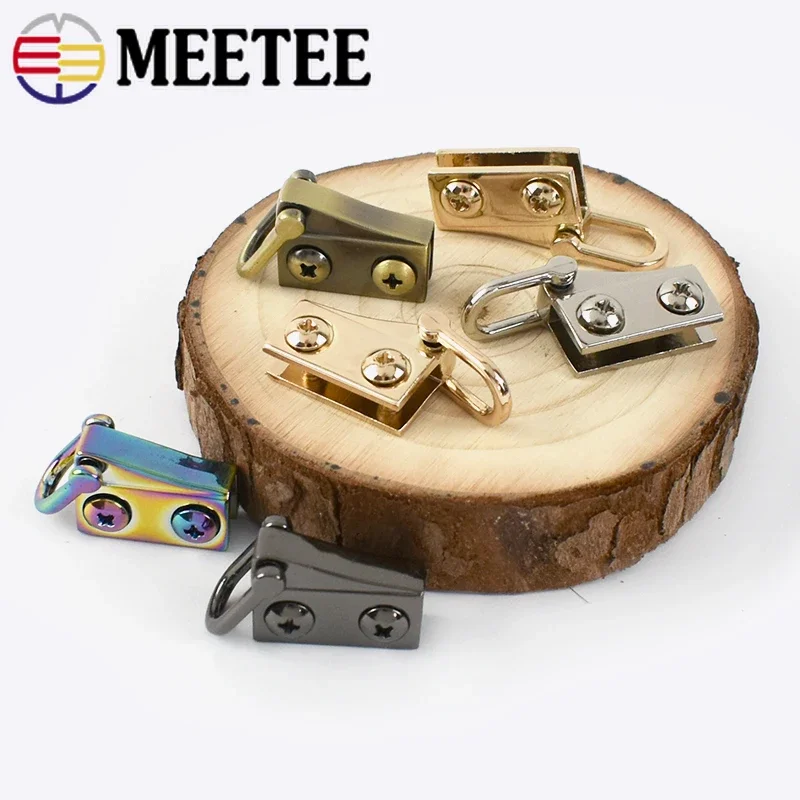 Meetee 2/6/10pairs 20X10mm Bag Metal Ear Shoulder Strap Hang Buckle Side Clasp Hook DIY D Ring Hooks Luggage Accessory F1-25