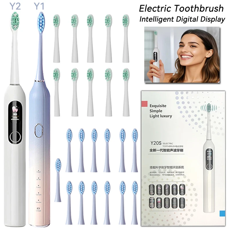

2025 NEW Sonic Electric Toothbrush Intelligent Tooth Surface Recognition Digital LCD Display Reminder Teeth Health Whitening