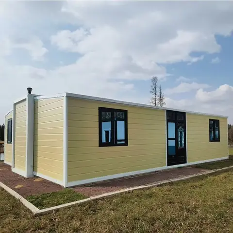 럭셔리 확장형 조립식 2 침실 20 FT 40 FT 강철 컨테이너 사무실 빌라 20 인치 작은 집 주거용 조립식 주택