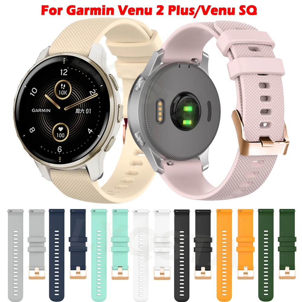 18 20 มม.สายนาฬิกาซิลิโคนสําหรับ Garmin Venu 2 Plus 2S SQ สายรัดข้อมือ Vivoactive 3 3t 3S 4S Forerunner 245 645 55 สร้อยข้อมือ