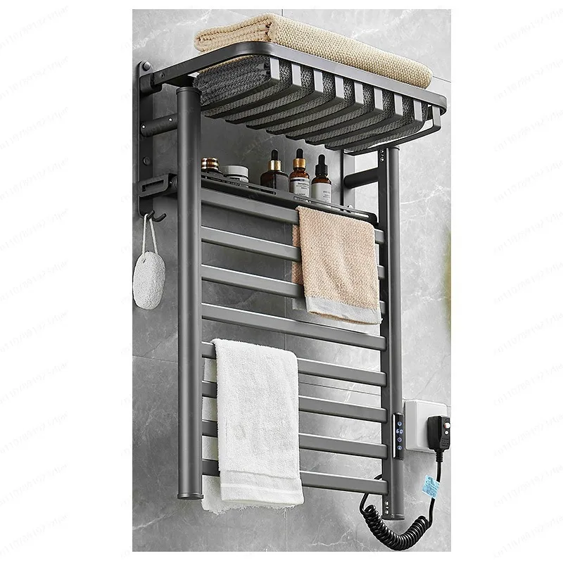 

Electric Towel Warmer Smart Towel Heating Home Bathroom Heated Drying Rack Bath Towel Rack with Storage Shelf