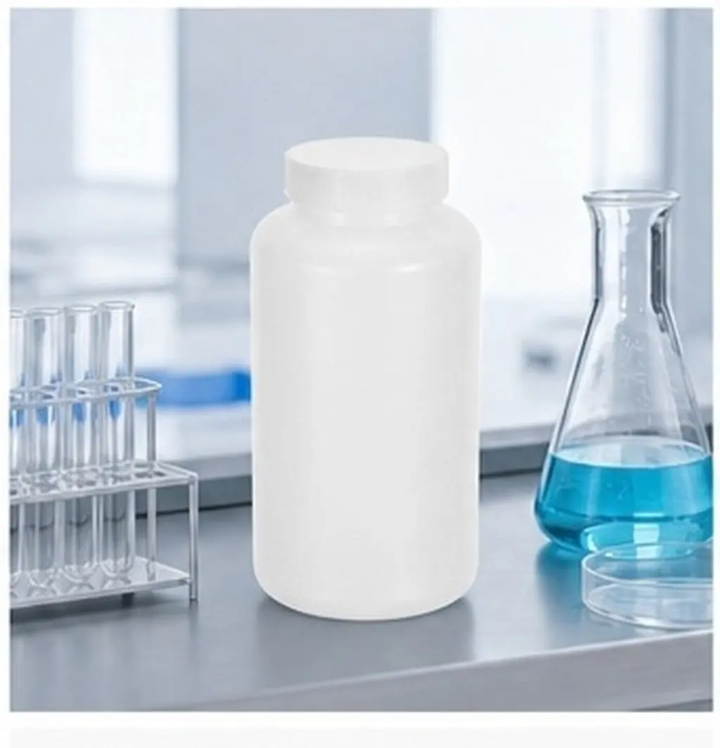 White Wide Mouth Lab Reagent Storage Bottle Airtight Leak Proof Screw Cap Container for Chemical Liquid Solid Samples