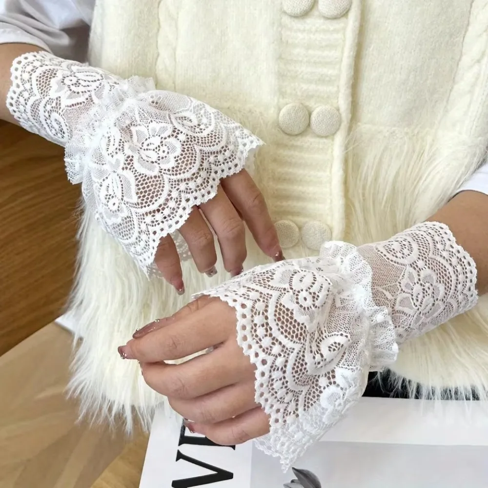 Clothing Accessory Lace Trim Fake Cuff Detachable Hollow False Sleeve Cuffs Lace Wristbands