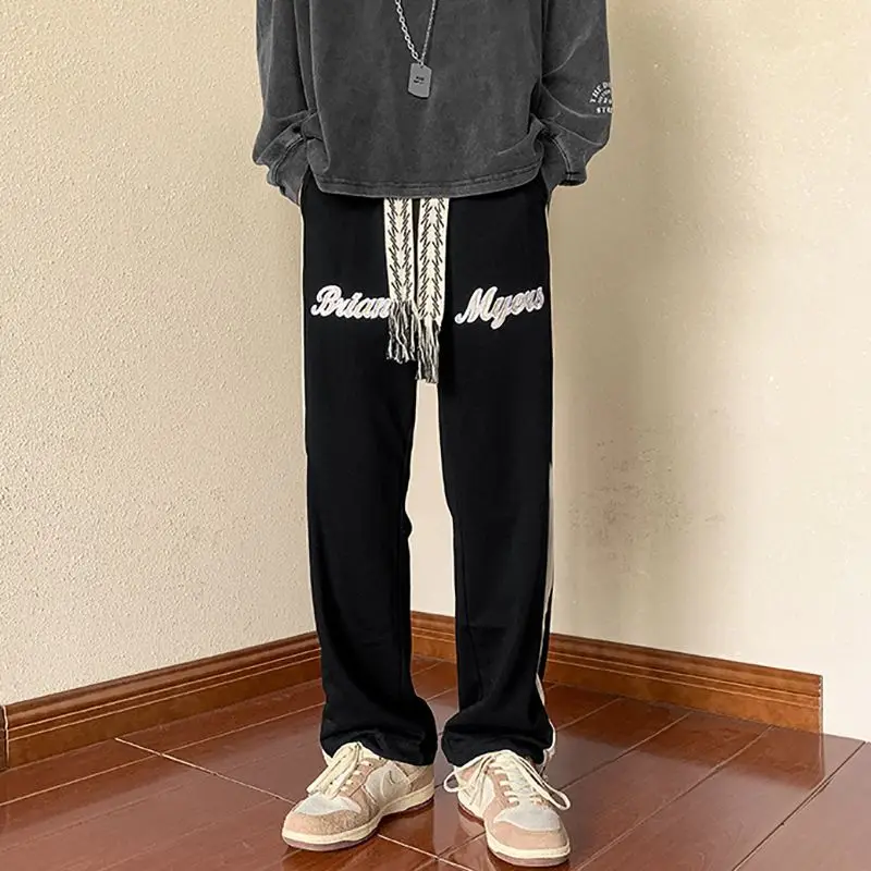 ワイドレッグ アメリカン スウェットパンツ メンズ 春秋 キャンパス カジュアル ルーズ