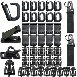 42pcs Molle Attachments Kit D-Ring Grimloc Locking Web Dominator Elastic Strings Buckle Hydration Tube Clips For Backpack Vest