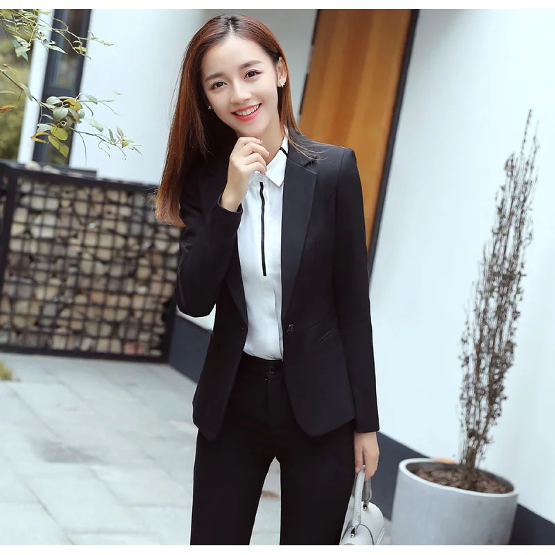 8029 Long Sleeve Suit Business Formal Wear Business Wear Large Size Work Clothes Hotel Receptionist Uniform Office Lady Suit