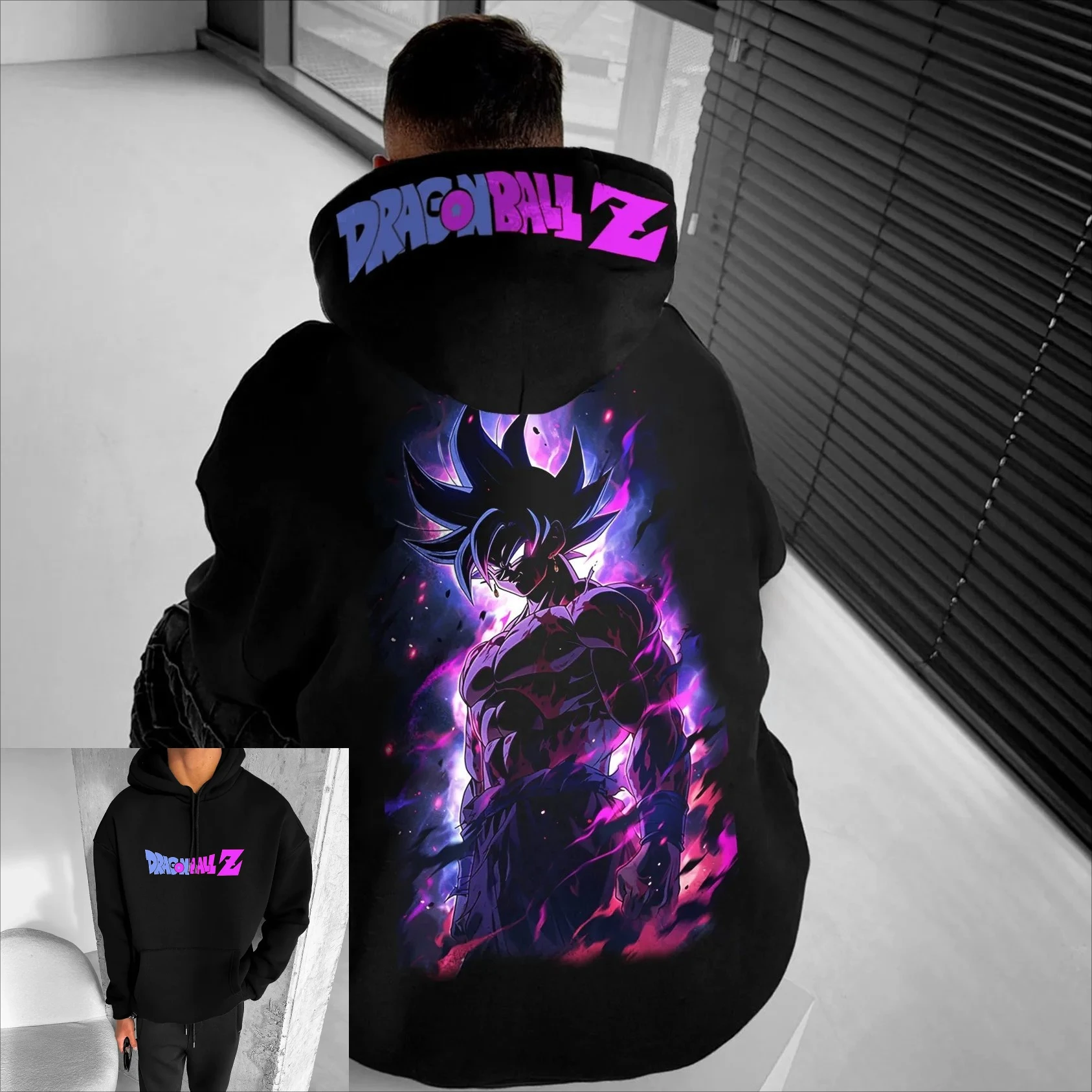 2026 Sommer Dragon Ball Goku Dark Print Hoodie Herren Oversized Lässiger Kapuzenpullover Anime Locker Sitzender Unisex Weicher Pullover