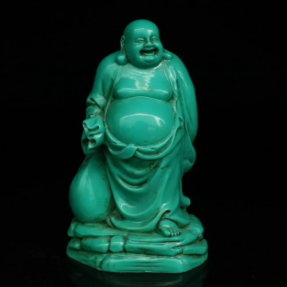 Chinese Natural Turquoise Hand carved Exquisite Buddha statue Statues