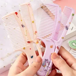 2 pz/set pettine per bambini simpatico cartone animato antistatico per capelli ricci viaggio portatile per bambini ragazze studenti pettine pettine per la cura dei capelli