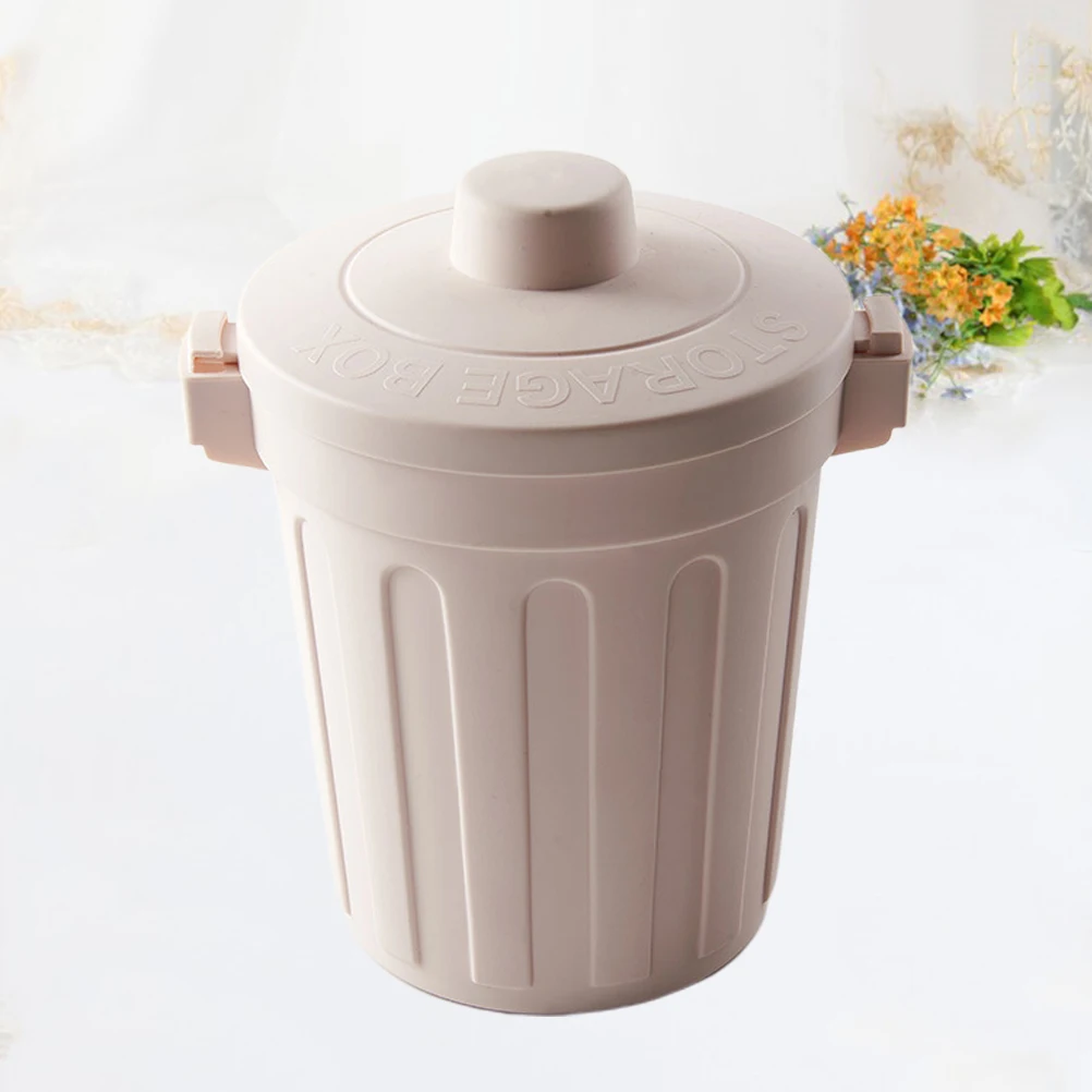 

Flip Lid Trash Can Mini Desktop Garbage Can With For Home Office Kitchen Design Light Grey
