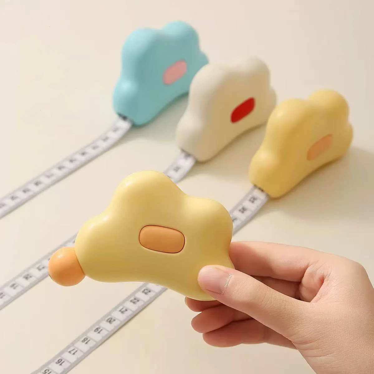 150cm Portable Cloud Tape Measure: One-Click Retract & Auto-Lock Design for Accurate Body Measurements and DIY Crafts