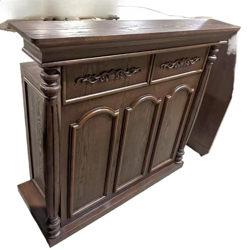 

Vintage Bar Cashier Bar Corner Cabinet Reception Hotel Welcome Desk