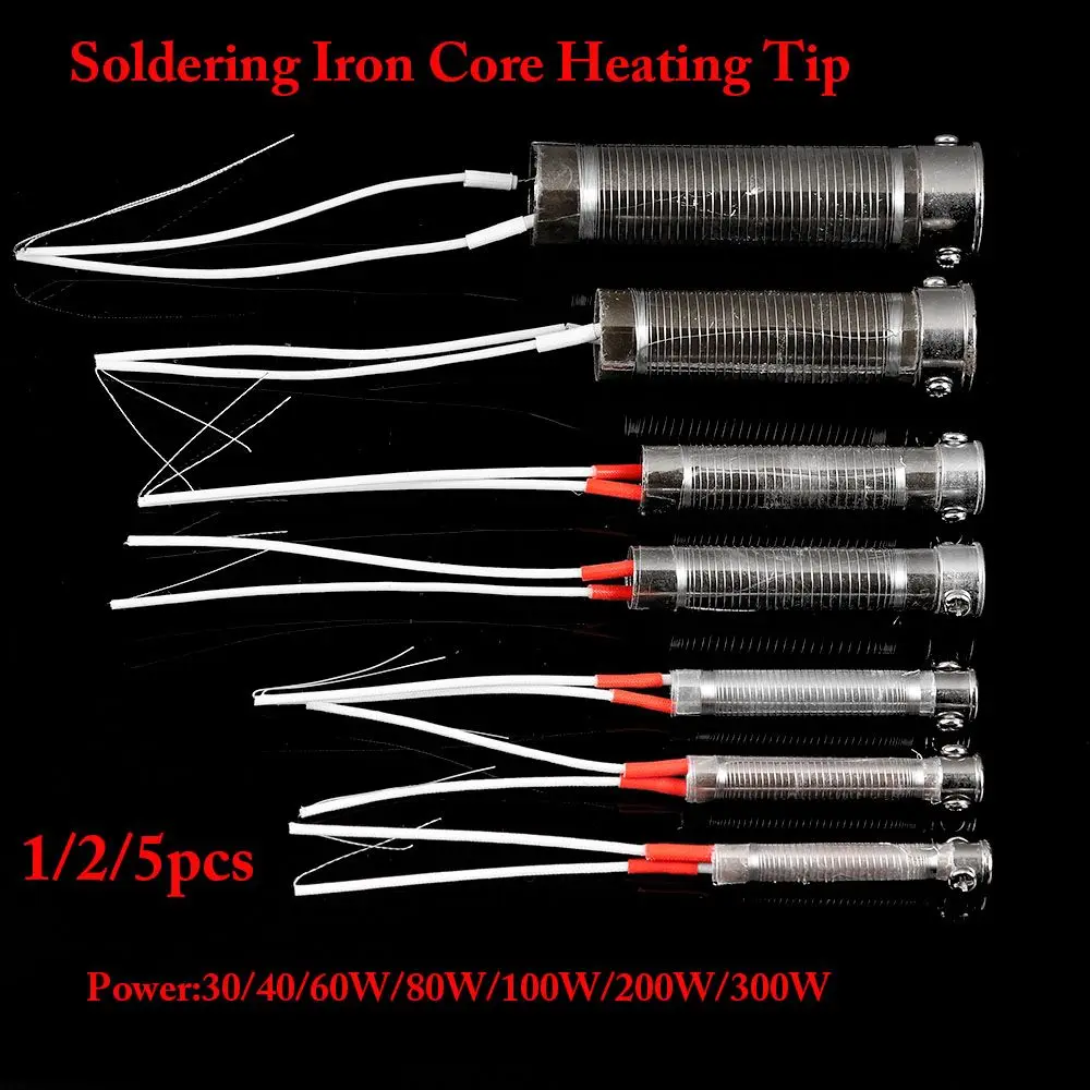 1/2/5pcs Durable External heat 220V 30W40W60W Soldering Iron Core Heating Element Replacement Welding Tool Weld Equipment