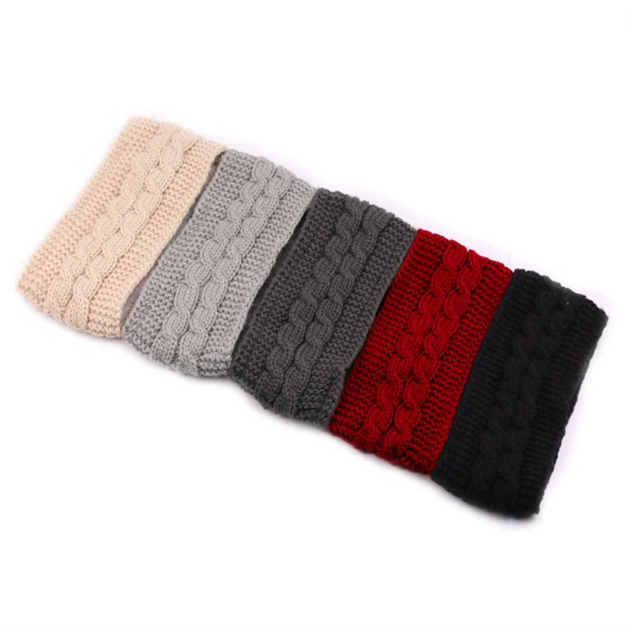 Newest Wide Knitting Woolen Headband Winter Warm Ear Women Thicken Turban Hair Accessories Girl Hair Band Headwraps Ear Warmer