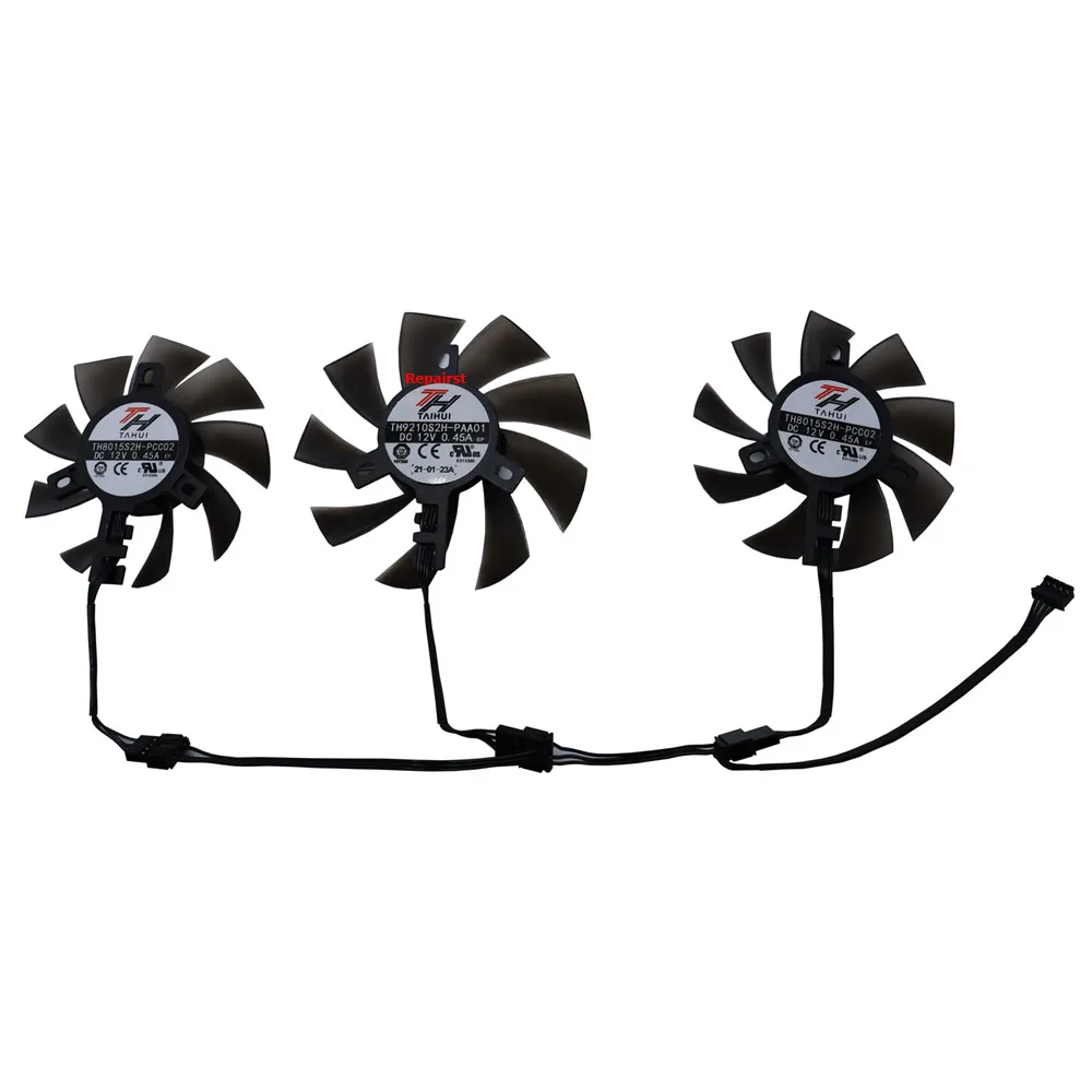 3Pcs/Set TH8015S2H-PCC02 TH9215S2H-PAA01,Применяется к Palit RTX2070 SUPER GP OC PREMIUM,Применяется к Palit RTX 2080 SUPER GP OC,Вентилятор видеокарты