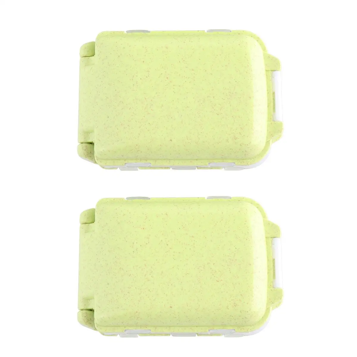 2Pcs Pill Case Portable Medicine Box Organizer Pocket Dispenser Earth Tones Foldable Layers Food Grade PP Small Travel Friendly