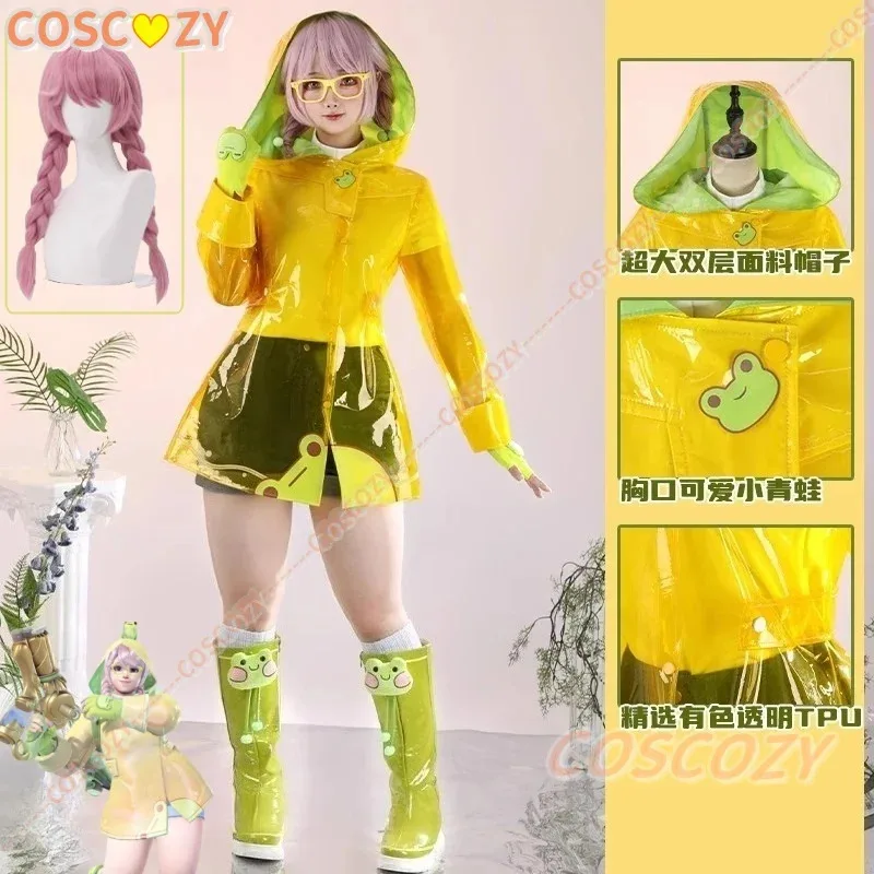 

Overwatch Mei Косплей Костюм Парик Реквизит Плащ Mei Ling Zhou Rain Dance Series Легкий танцевальный костюм для женщин Мужчины Вечеринка Хэллоуин