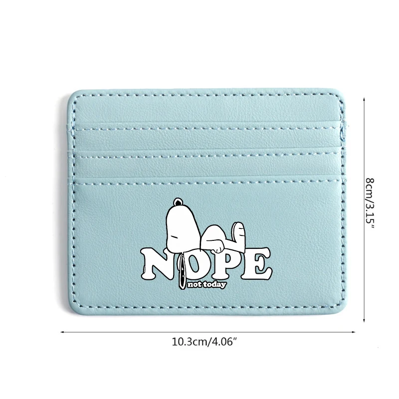 Snoopys-Mini billetera delgada y bonita para tarjetas de crédito bancarias, funda de identificación de negocios para hombre, Bolso pequeño de cuero PU para mujer, regalos de cumpleaños