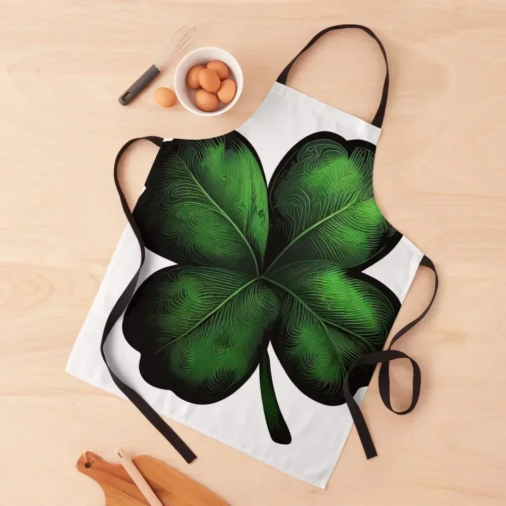 

Four-Leaf Clover Apron Things For Kitchen kitchen item For Man Haircut household woman Apron