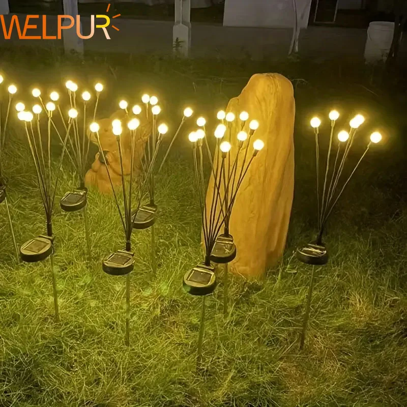 

4/2/1PCS Solar LED Light Sunlight Powered Firefly Lights Outdoor Waterproof Garden Lawn Christmas Decoration Solar Light 10LED