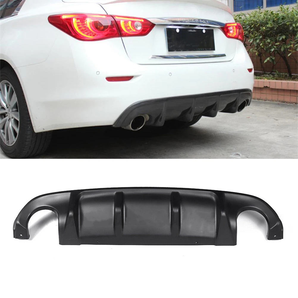 Rear Diffuser Bumper Lip Boot Exhaust Bracket Spoiler Plate Canard Splitter Guard Board Trim For Infiniti Q50 2014-2017