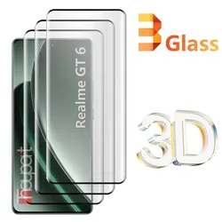 3Pcs 3D Tempered Glass For Realme GT 6 GT6 Screen Protector Full Cover Film For Realme GT 6T Glass
