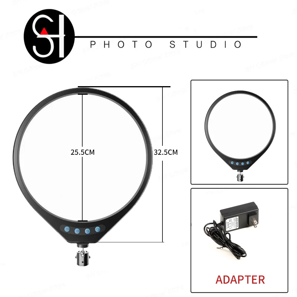 写真撮影用リングライト,25cm,24W,小さな三脚,自撮り写真用リングライト,ライブYouTube