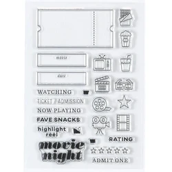 KLJUYP movie night stamp Transparent Clear Silicone Stamps for DIY Scrapbooking/Card Making/Kids Crafts Decoration Supplies
