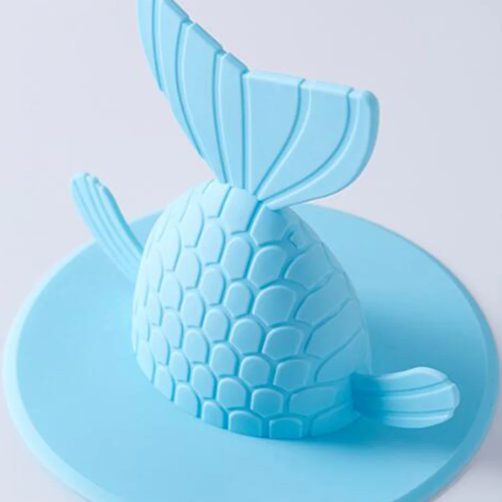 

2pcs Blue White Fishtail Floor Drain Plug Anti Odor Sink Cover Strong Adsorption For Kitchen Bathroom Laundry Workshop