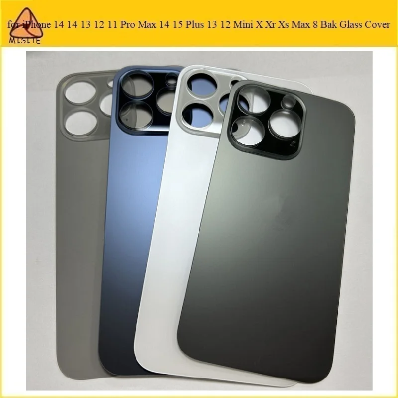 50Pcs Housing Big Hole Camera Rear Back Glass Cover For iPhone 11 12 13 14 15 Pro Max Plus SE2 Battery Cover Replacement Parts