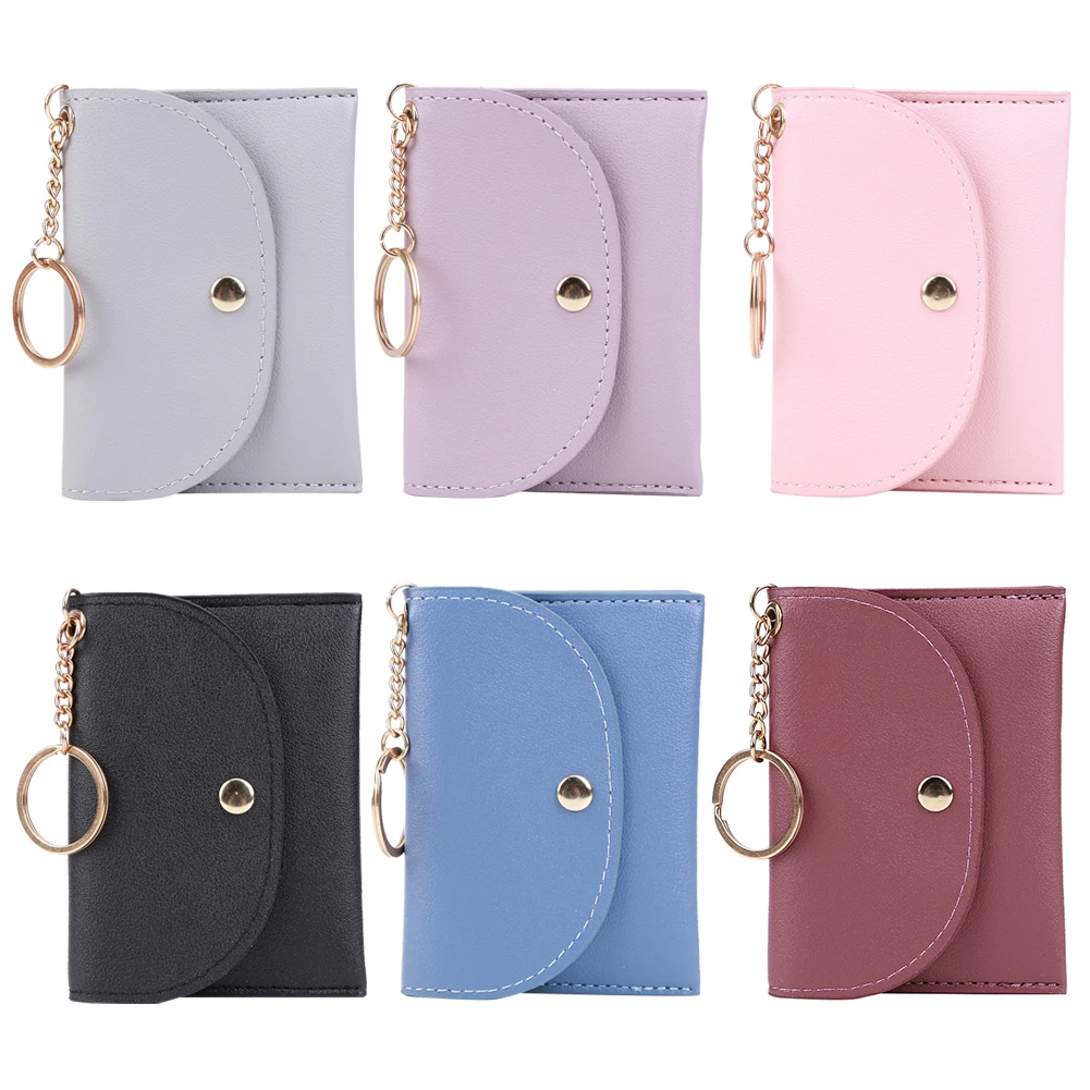 

Женская сумка-держатель для кредитных карт, однотонная искусственная кожа, простой чехол для карт, чехол с несколькими карманами, чехол для банковских карт для путешествий на открытом воздухе