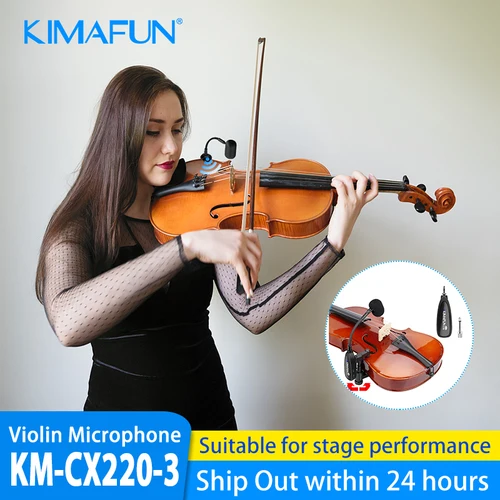 KIMAFUN micrófono de violín 2,4G micrófono de instrumento inalámbrico micrófono de condensador Musical profesional para violín