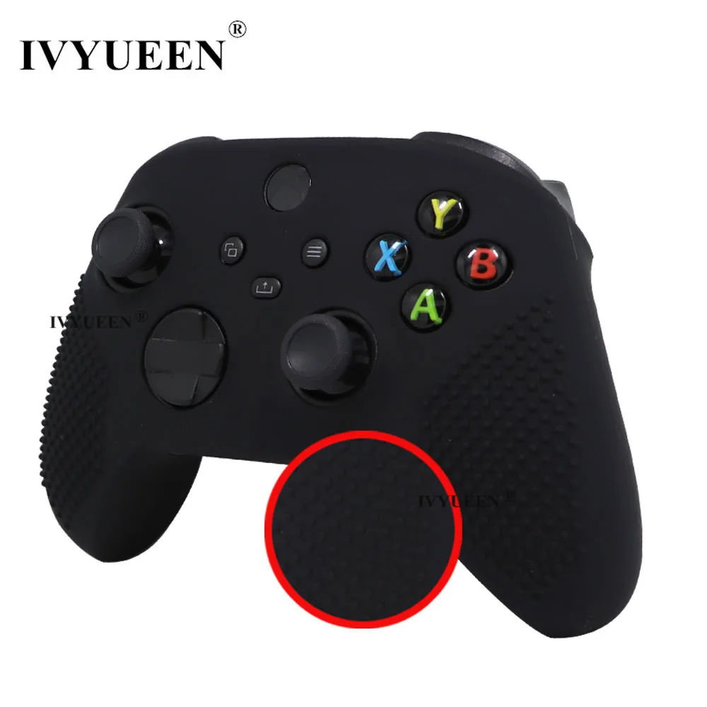 IVYUEEN Anti-slip Protective Skin for XBox Series X S Controller Silicone Gel Case with Joystick Grips Analog Thumb Stick Caps