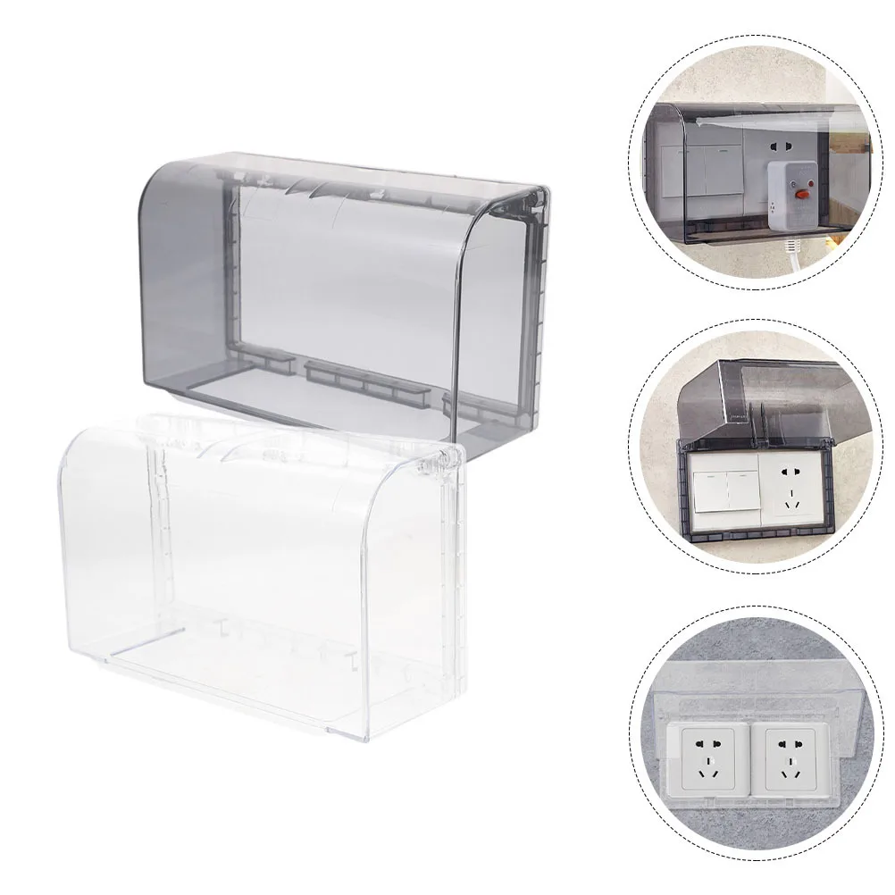 

2pcs Waterproof Outlet Cover Self-Adhesive Wall Socket Shell Outdoor Plug Protector Weatherproof Electrical Box For Home Garden