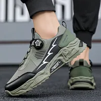 Men's Korean breathable casual sports shoes four season new soft soled Rotating shoelaces outdoor running shoes student sneakers