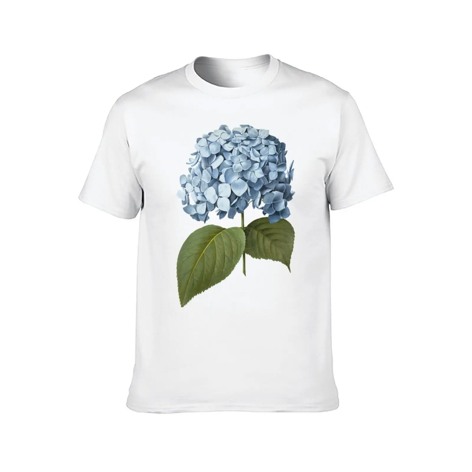 Hydrangea, climbing plant with small florets, Blue flower T-Shirt korean fashion cotton man t-shirts summer tops men clothes