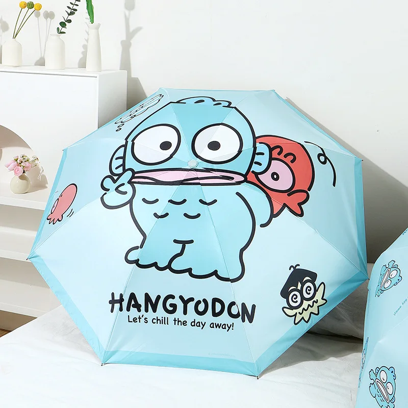 Miniso Umbrella Sanrio Hangyodon Kawaii  Anime Cartoon Umbrella Lovely Present Gift Sunshade Rainy Sunny Parasol Sun Protection