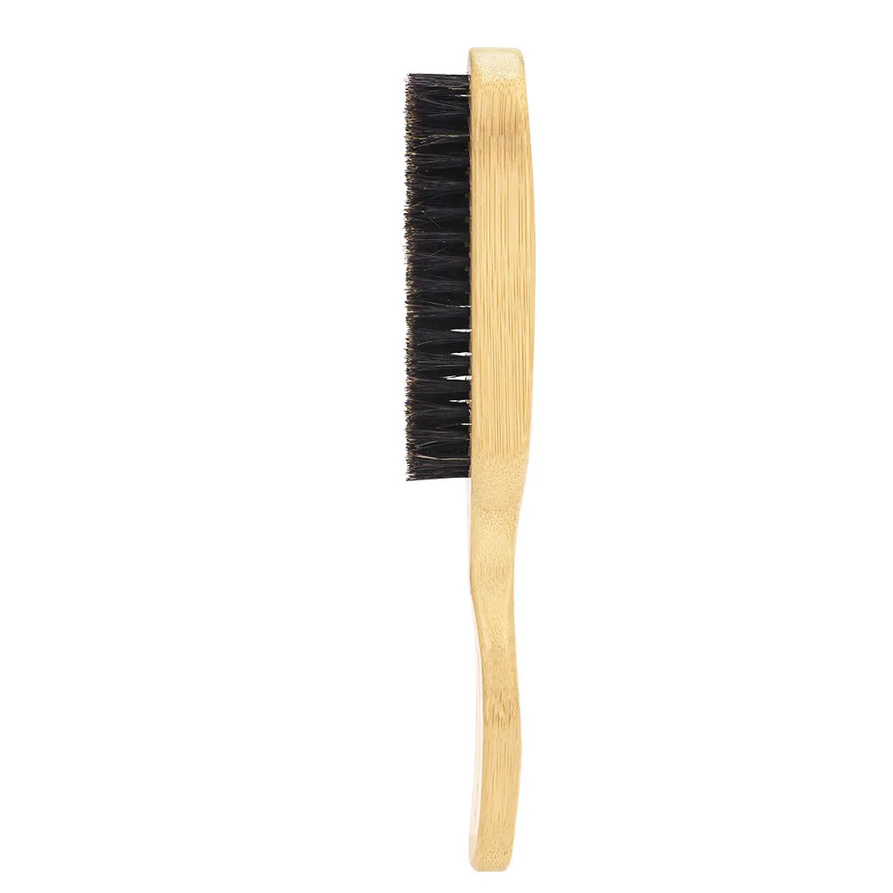 Wooden Handle Boar Bristle Beard Grooming Brush Men Soft Bristle Beard Styling Comb Hair Brush Mustache Comb Mustache Brushes